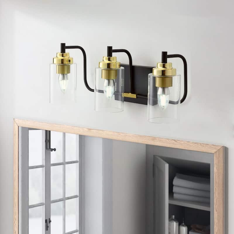 3-Lights Cylinder Luxury Style Bathroom Vanity Lighting - 19.7"D×5.9"W×7.5"H - Gold - 19.7"D×5.9"W×7.5"H