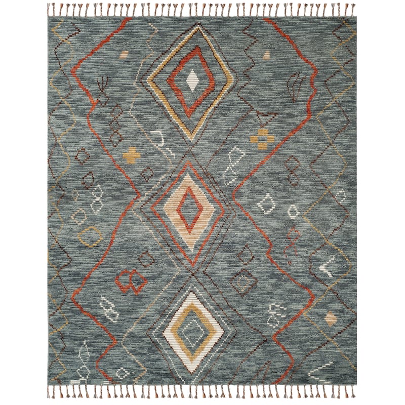 SAFAVIEH Hand-knotted Kenya Garrelda Southwestern Tribal Wool Rug - 8' x 10' - Grey/Multi
