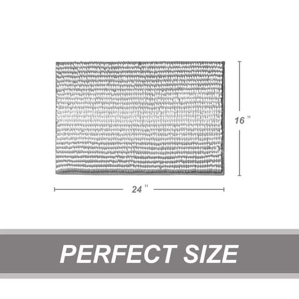 dimension image slide 6 of 10, Ombre Chenille Non-Slip Bath Rug