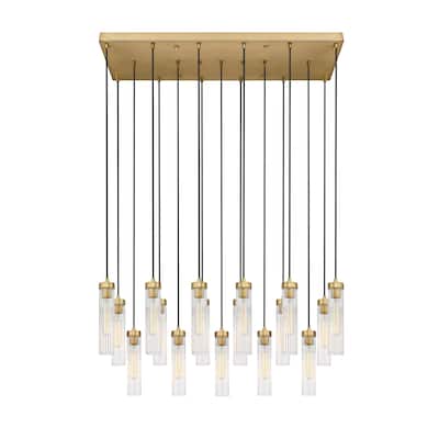 Beau by Z-Lite 17 Light Chandelier in Rubbed Brass.
