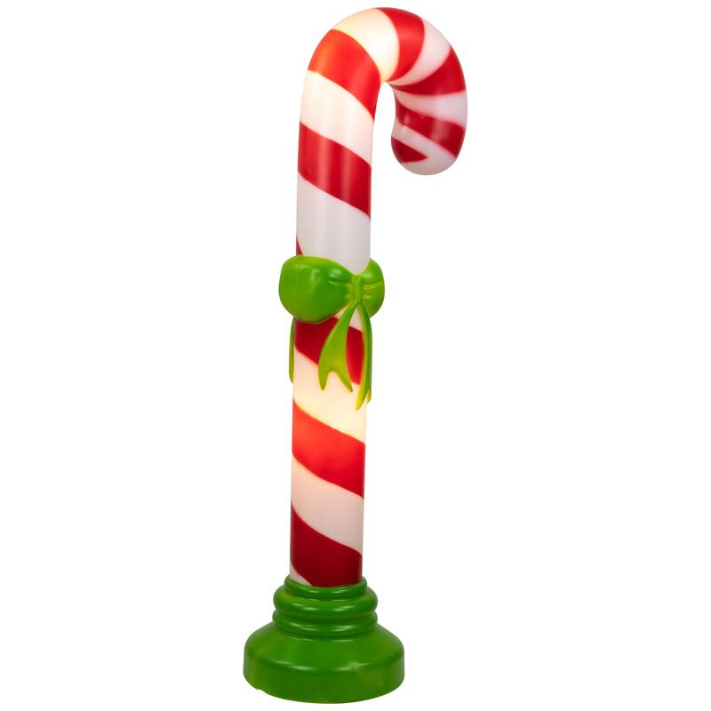 42" Lighted Blow Mold Candy Cane Outdoor Christmas Decoration - Red