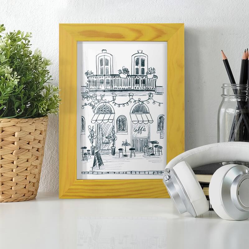 Italian Street Sketch II -Framed Print w/glass-Cherry Red