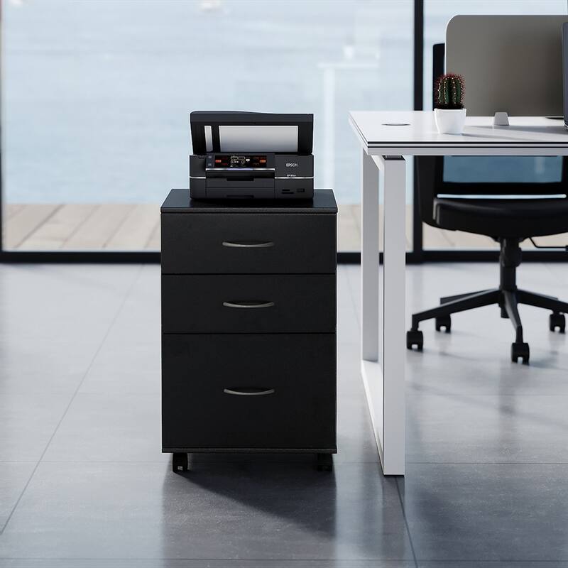 Mobile File Organizer Cabinet with 3 Drawers and Rolling Casters - Perfect for Home Office and Workspace - Fits Under Desk