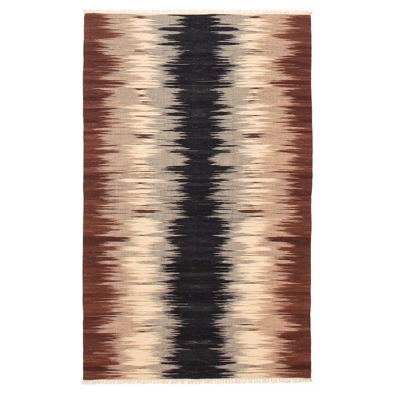 Ankara Brown Kilim 4'11" x 8'0" - 4'11 x 8'0 - Brown - 4'11 x 8'0