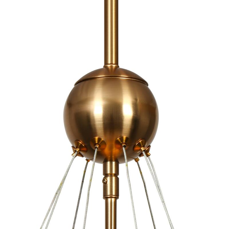 Mid-Century Modern Gold 7-Light Tier Fringe Chandelier