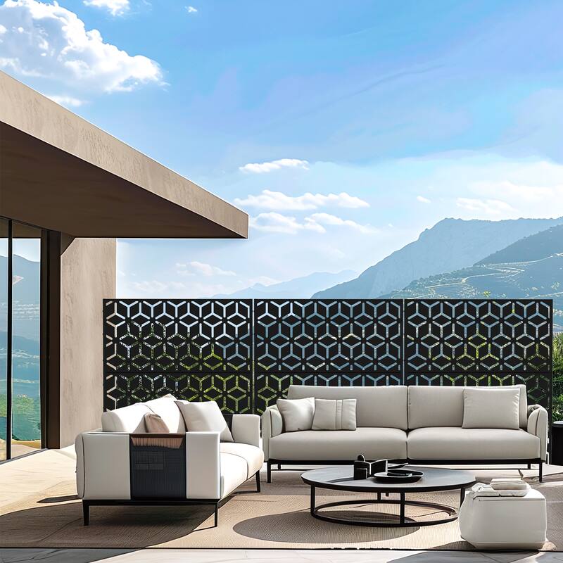 Outdoor Privacy Screen Metal Privacy Screen Panel Free Standing - 72*47