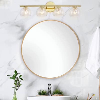 4 - Light Gold Vanity Light Glass Shade For Bathroom