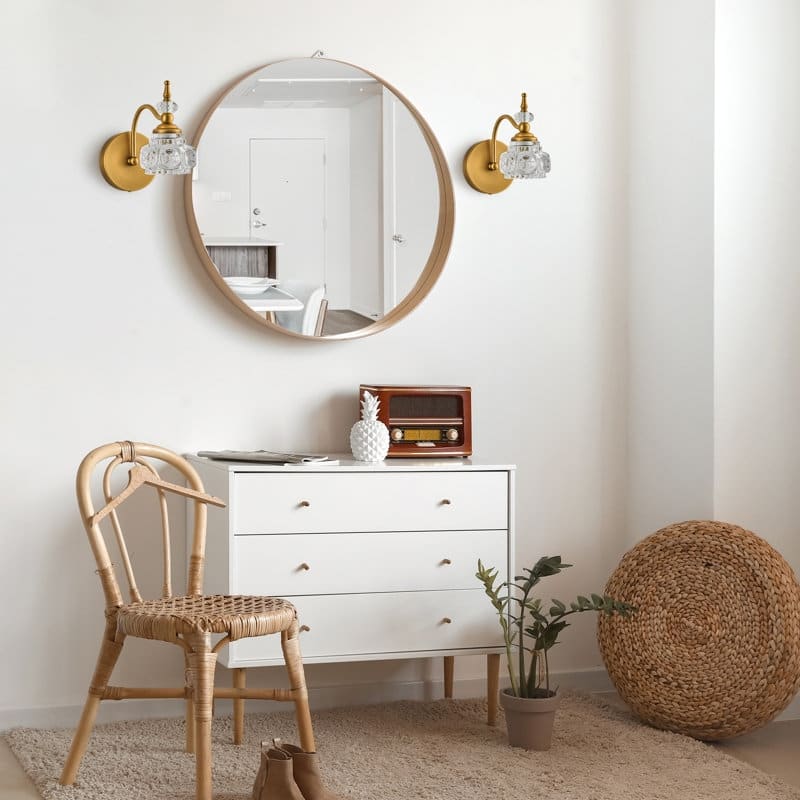 CO-Z 1 Light Vintage Vanity Light Fixture with Flower Glass Shade