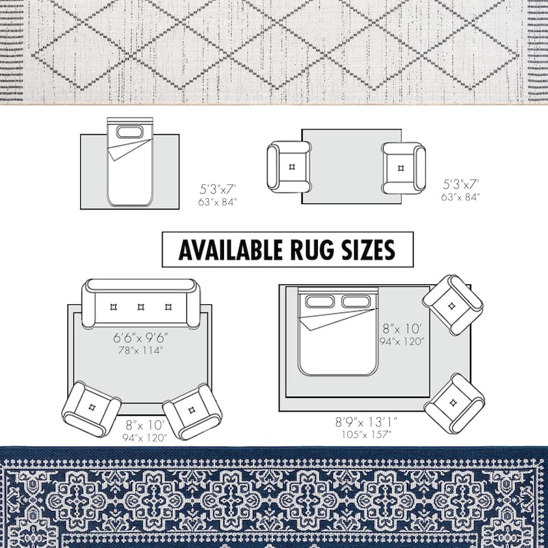 Gertmenian Ringley Luxury Thick Polypropylene Flatwoven Indoor/Outdoor Area Rug Collection