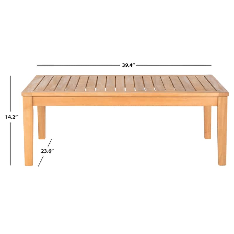 SAFAVIEH Outdoor Arely Acacia Wood 4-Piece Patio Set - 48W x 32D x 25H