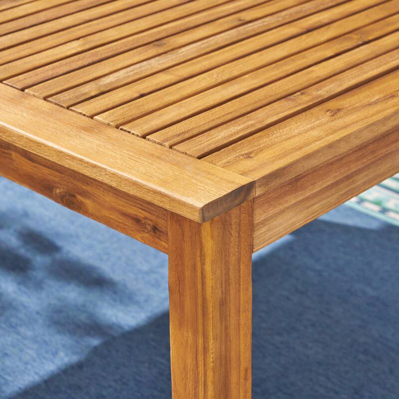 Expandable Acacia Wood Dining Table Outdoor Patio Extends for Entertaining