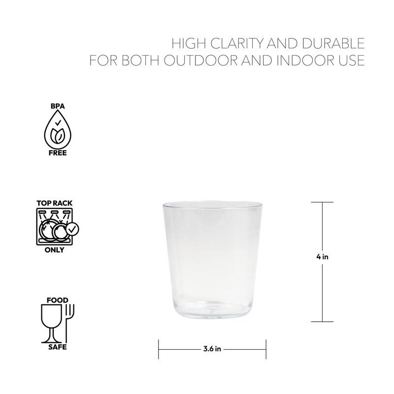 Tritan Simple DOF Drinkware Set, Clear, 15.9 Oz, Set of 4