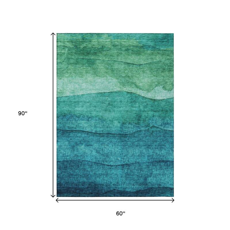 HomeRoots Abstract Modern Rectangle Outdoor Rug