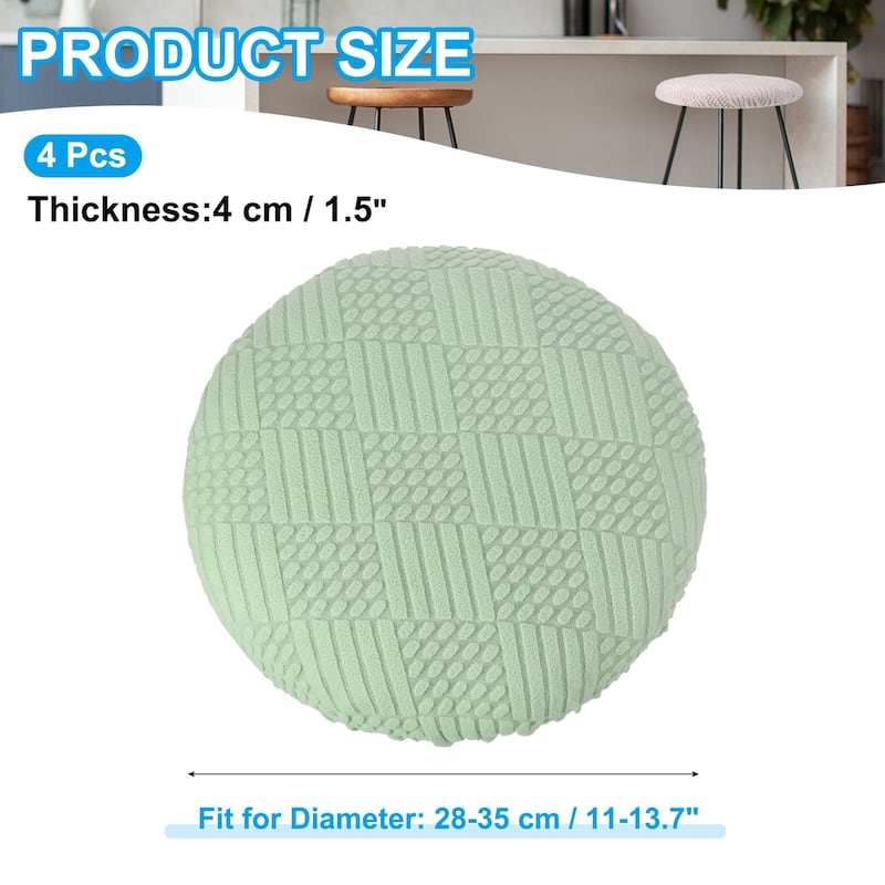 4 Pcs Bar Stool Cover, Elastic Bar Stool Seat Covers for 11"-14" Chair - Green