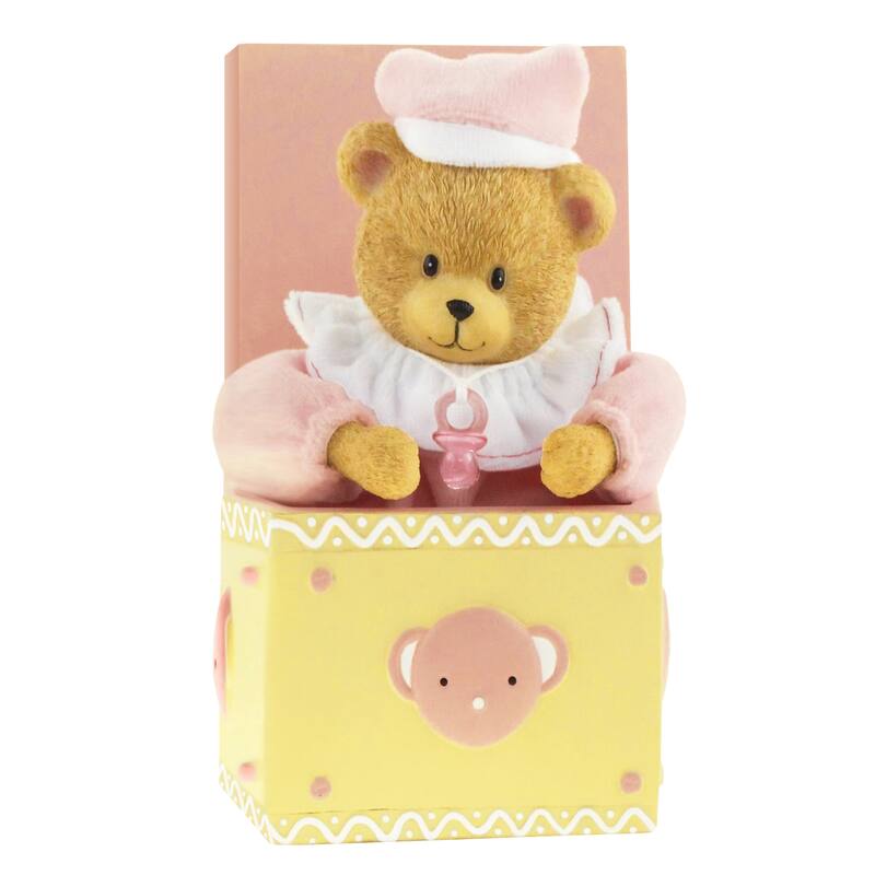 Adorable Baby Bear with Pacifier Music Box - Pink