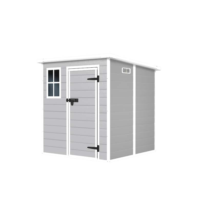 Resin Storage Shed Garden Shed with Lockable Door & Sloped Roof Outdoor Plastic Utility Shed Tool Shed,Rust-proof,Waterproof