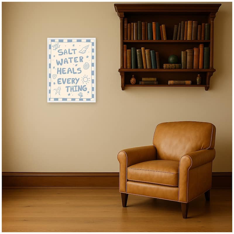 Kate and Laurel Salt Water Heals by Megan Ryan Framed Canvas Wall Art Print