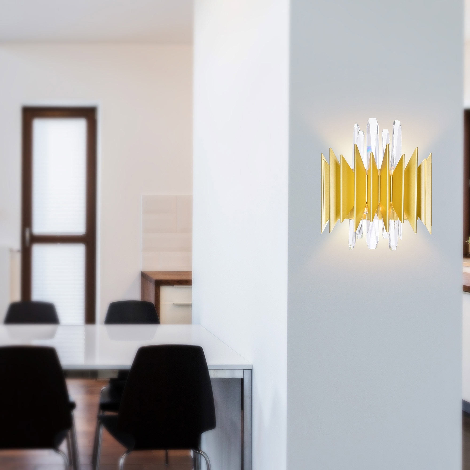 CWI Lighting Cityscape 5 Light 13in Satin Gold Wall Sconce - Satin Gold