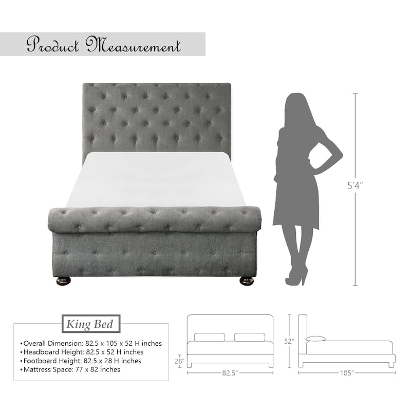 Clifton Upholstered Sleigh Bed
