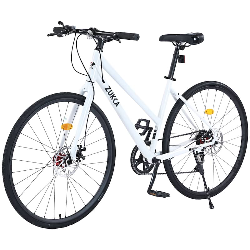 White Cross-Country Bikes Hybrid Bikes City Bicycle Unisex Bikes