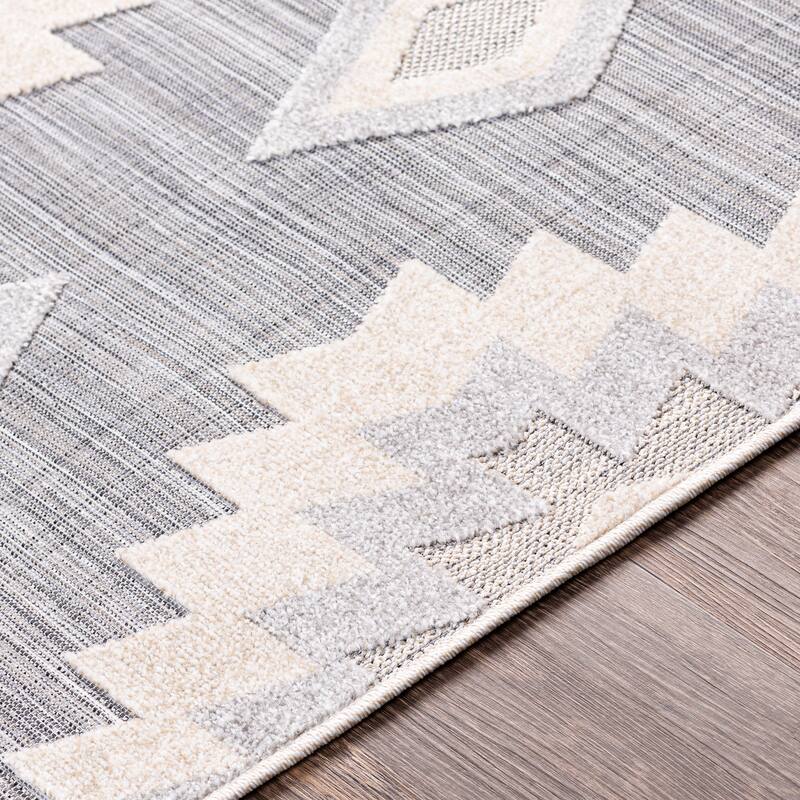 Avril Indoor/ Outdoor Southwestern Stripe Area Rug