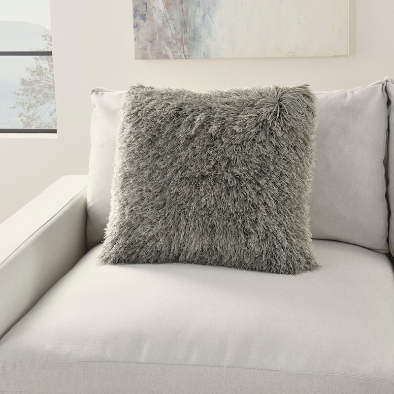 Mina Victory Shag Solid Glam Throw Pillow