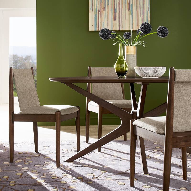 Rondo Walnut Finish Oval Dining Set (5PC) by iNSPIRE Q Modern