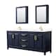 Option Dark Blue, Gold Trim, White Cultured Marble Top