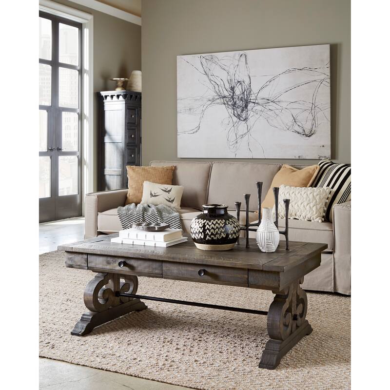Magnussen Home Bellamy Peppercorn Rectangular Cocktail Table - 50''W x 30''D x 19''H