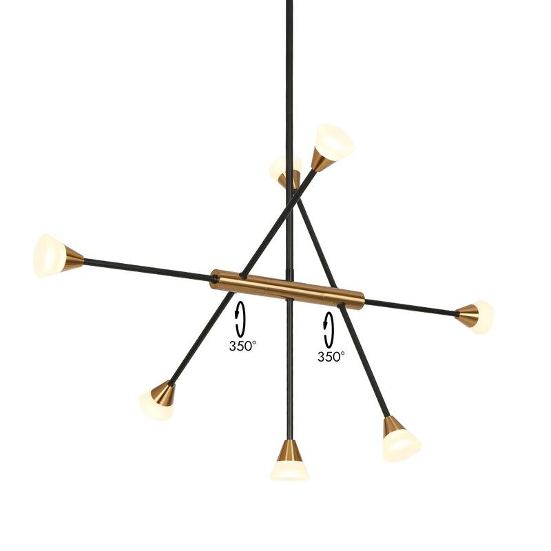 Modern 7Light Black Gold LED Chandelier DIY Dimmable Pendant Lights