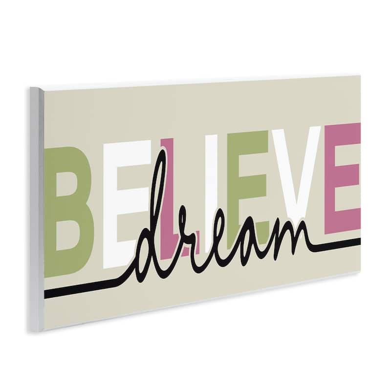 Stupell Muted Believe & Dream Wall Plaque Art Design By Kim Allen