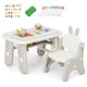 preview thumbnail 1 of 4, Kids Drawing Table & Chair Set Toddlers Art Activity Table & Chair Beige