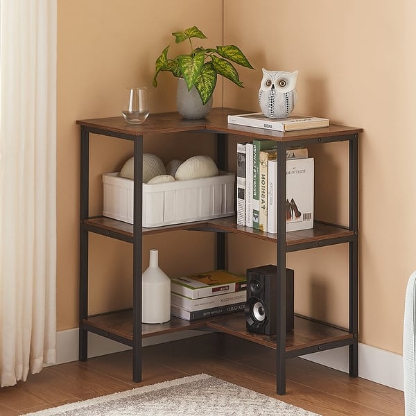 Javlergo L-Shaped 3-Tier Corner Storage Cabinet Freestanding Storage ...