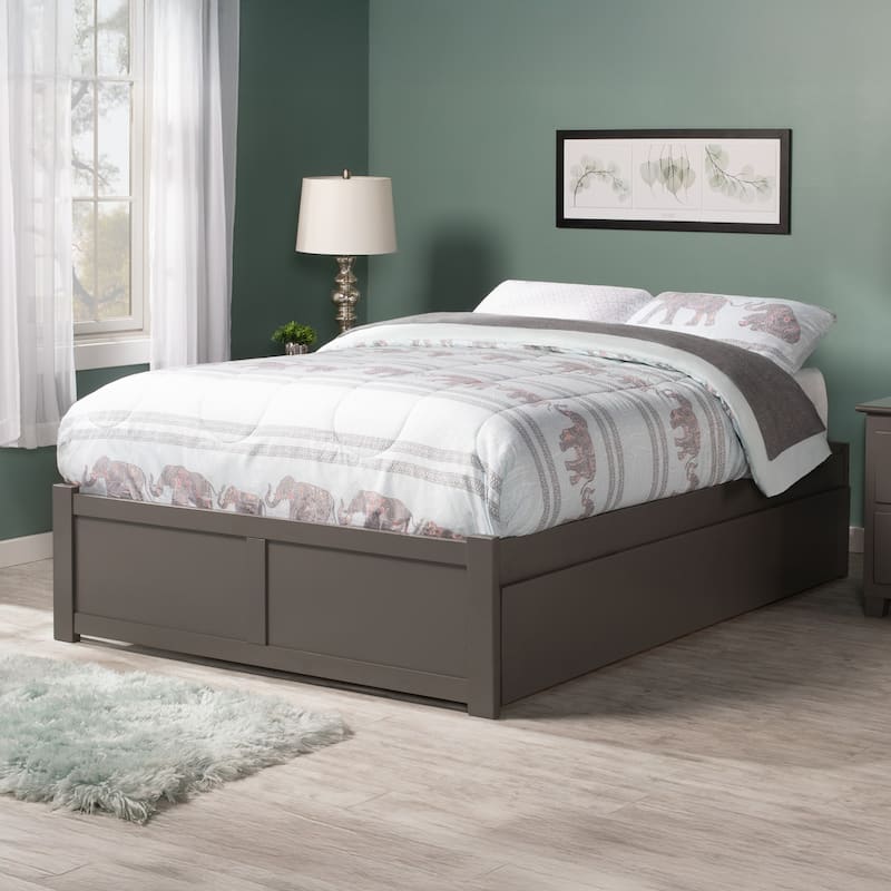 AFI Concord Full Platform Bed with Footboard & Full Trundle