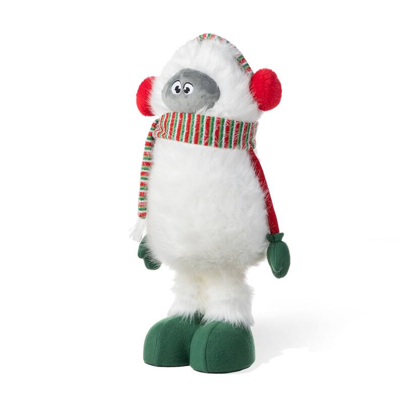 Glitzhome Fabric Christmas Yeti Snowman Highland Cow Shelf Sitters or Standing Figurines Decor