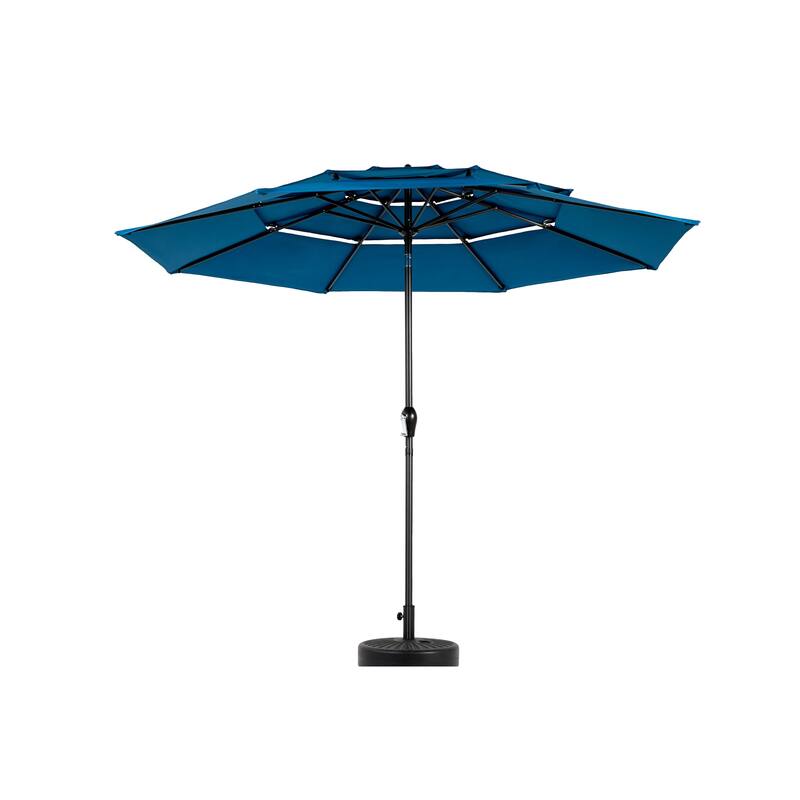 Aluminium 10ft 3 Tier Auto-tilt Umbrella ,Outdoor Patio Umbrella - Market Table Pool Deck Umbrella (Base Not Included)