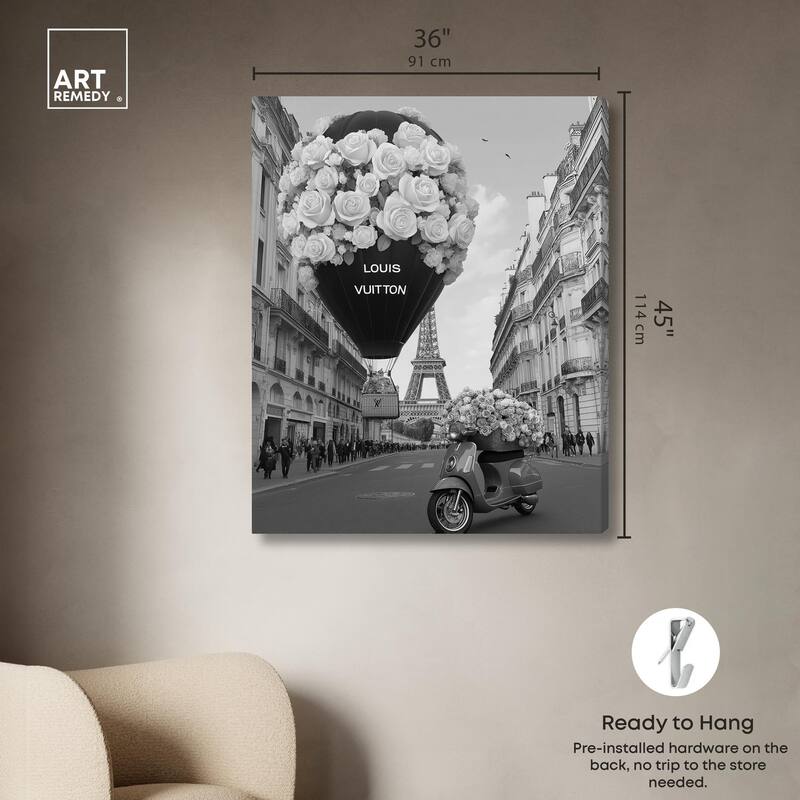 Scooter and Glam Balloon Canvas by Art Remedy, Gallery Wrapped