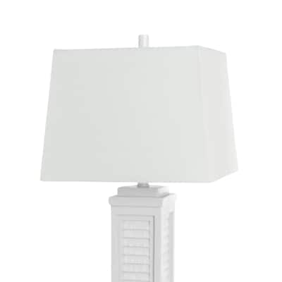 HomeRoots Set of Two 32" White Table Lamp Coastal With White Shade - 5.5' X '32' X '5.5