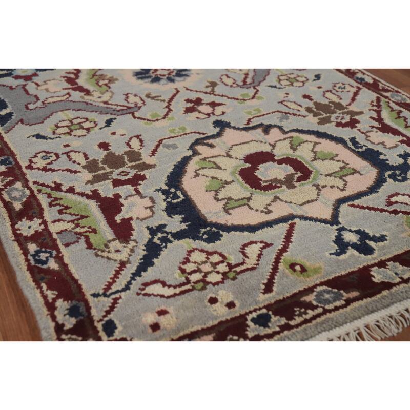 Oushak Indian Rug Hand-Knotted Wool Carpet - 2'11" x 5'0" - 2'11" x 5'0" - Grey