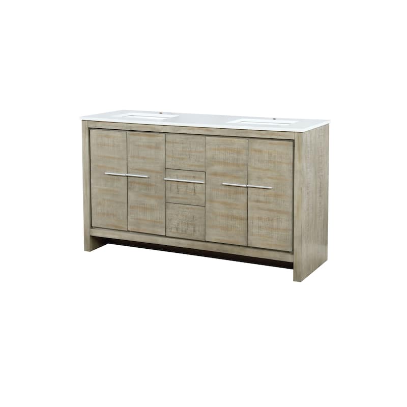 Lafarre 30 in W x 20 in D Rustic Acacia Bath Vanity and White Quartz Top