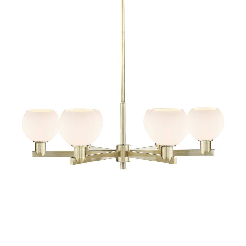 Innovations Lighting 716-6CR-10-36 Athens Chandelier Athens 6 Light - Antique Brass / Matte White