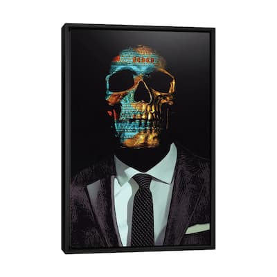 iCanvas "Suited Skull" by Jesse Johnson Framed Canvas Print