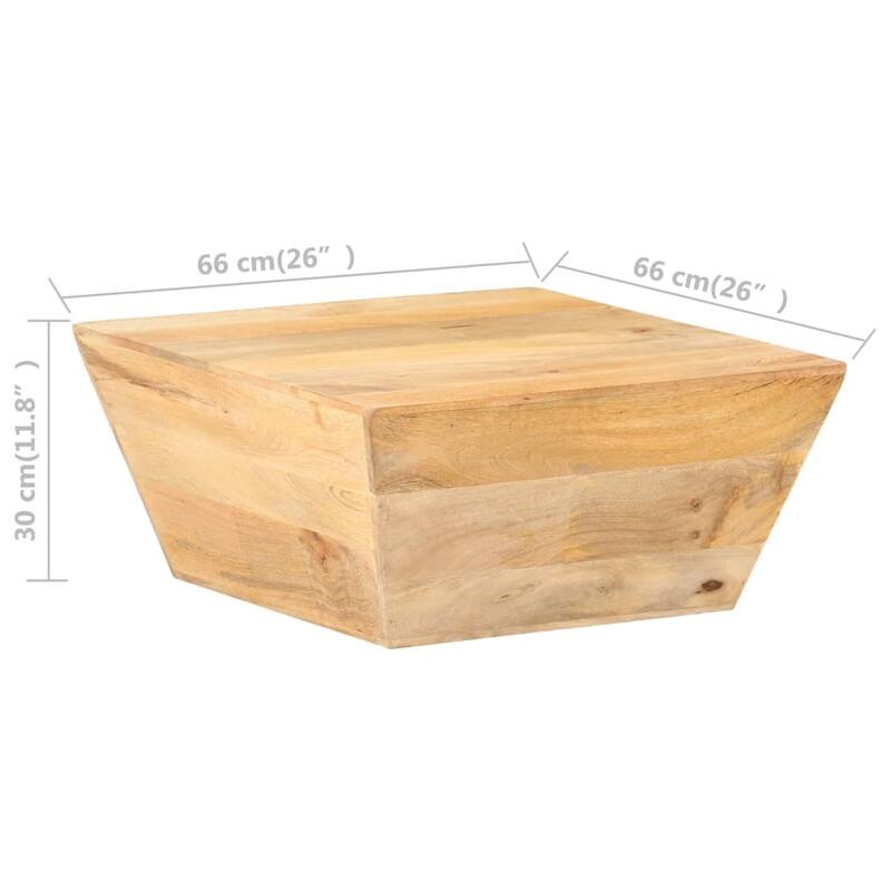 vidaXL Coffee Table V-shape 26"x26"x11.8" Solid Mango Wood