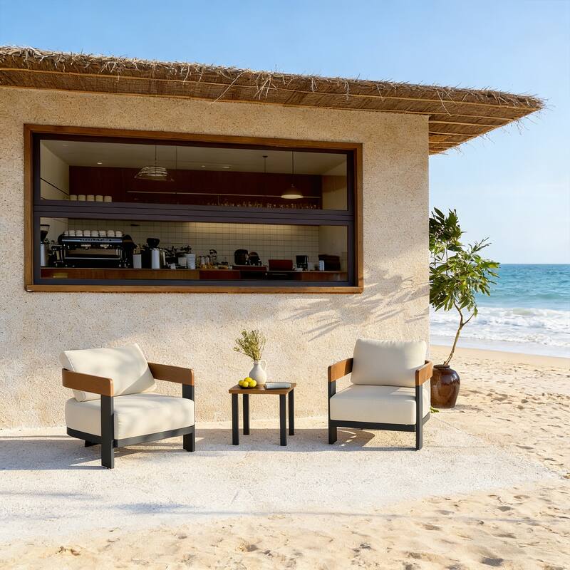 2 - Person Patio Conversation Sets With Cushions, Outdoor Set Furniture (3 Piece)