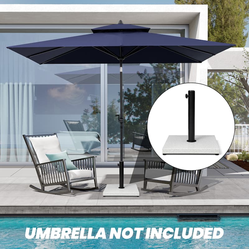 Umbrella Base Holder Square Weighted Stand for Outdoor Market Umbrella, Cement Concrete Steel
