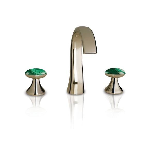 slide 1 of 5, Altmans Limited Widespread Lavatory Set Malachite Polished Nickel