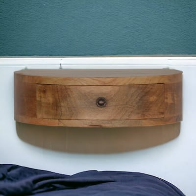 Artisan Furniture Solid Wood Wall Mounted Rounded Nightstand