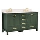 preview thumbnail 5 of 16, PROOX 60 inch Freestanding Bath Vanities with Engineered Culture Marble Top Undermount Sink - 60" Green