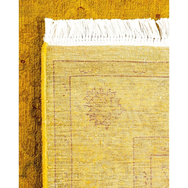 Overton Hand Knotted Wool Vintage Inspired Modern Contemporary Overdyed Yellow Area Rug - 3' 0" x 5' 0"