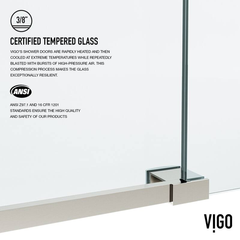 Vigo Elan 74" High x 52" Wide Sliding Frameless Shower Door